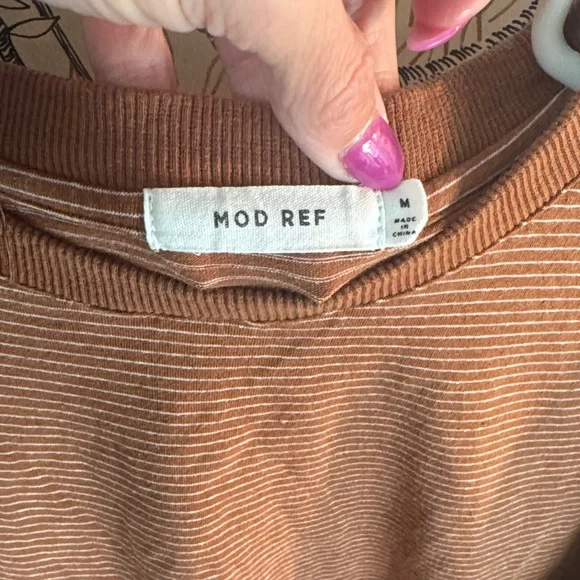 Mod Ref Tan Striped Shirt - Picture 2 of 5
